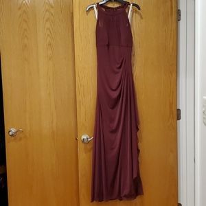 David's Bridal Wine Bridesmaid Dress